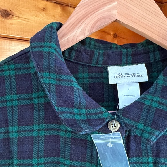 Plaid Button-Down Tiered Midi Dress 100% cotton flannel - Picture 2 of 2